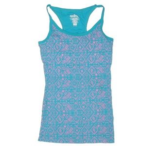 Curfew for kids teal & pink built in bralett tank sz Youth 14 EUC